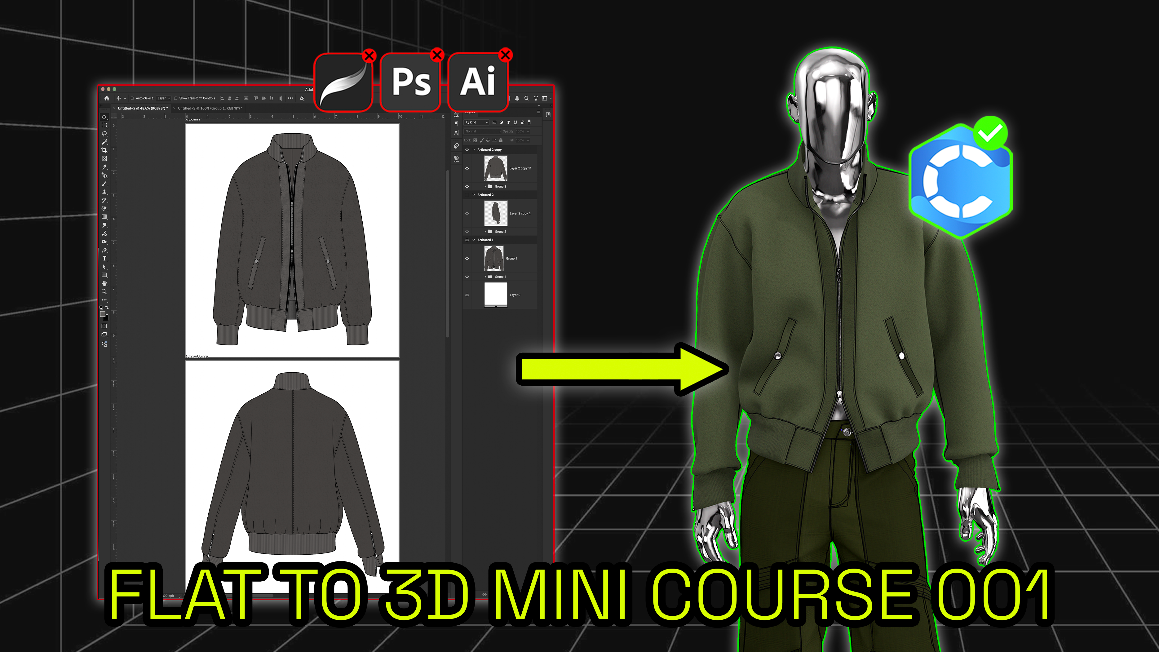 FLAT TO 3D MINI COURSE 001