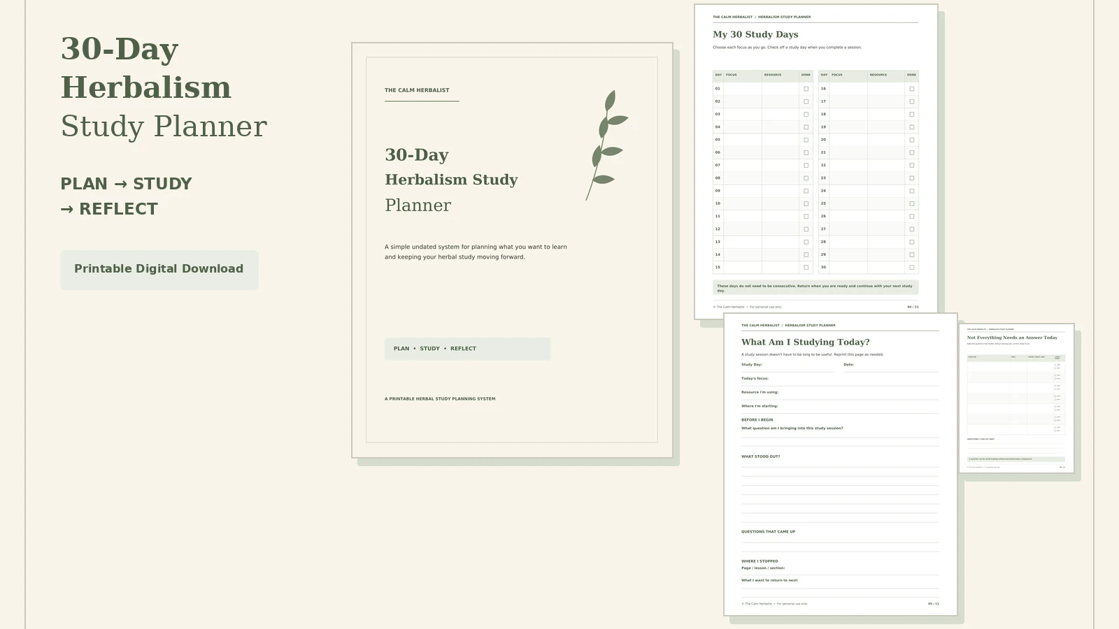 30-Day Herbalism Study Planner