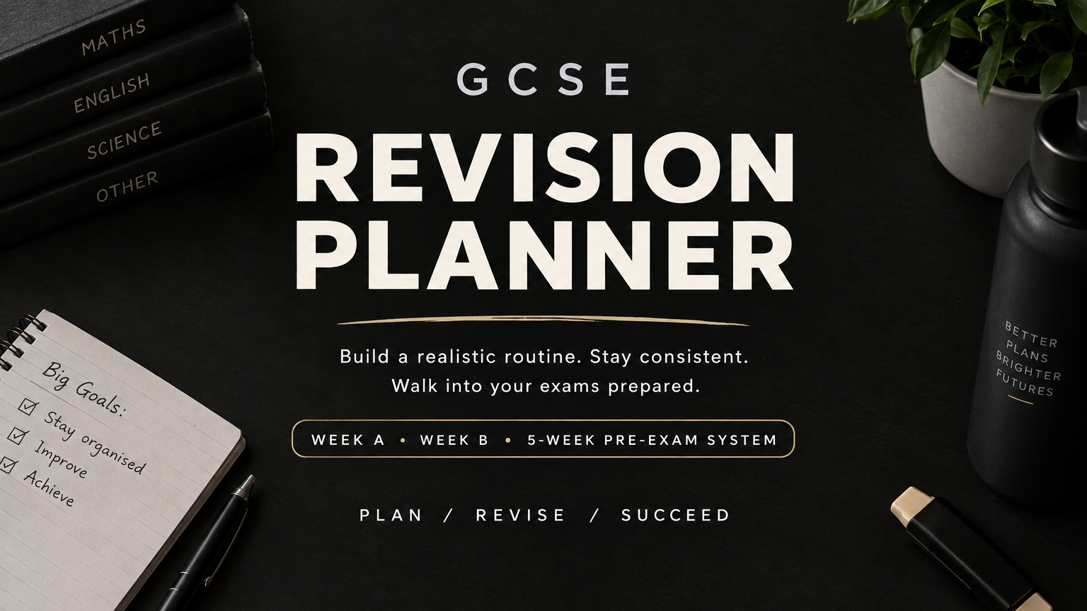 GCSE Revision Planner & Exam Roadmap (20-Page Study System)