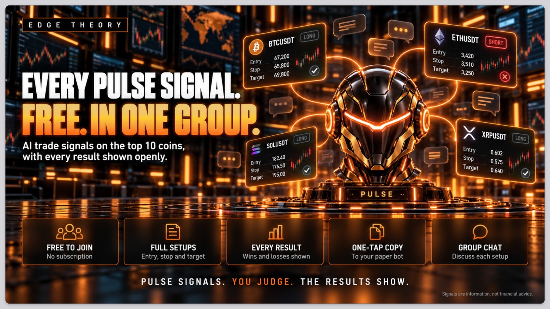 Pulse Signals: free AI trade signals on the top 10 coins