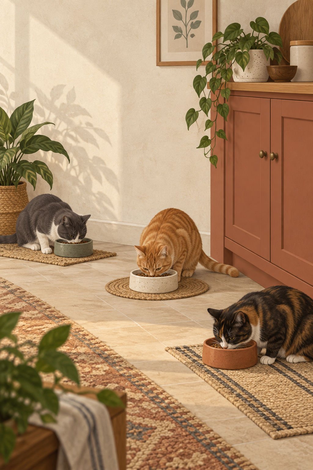 Feeding Multiple Cats Calmly Without Crowding | A Practical Mealtime Routine