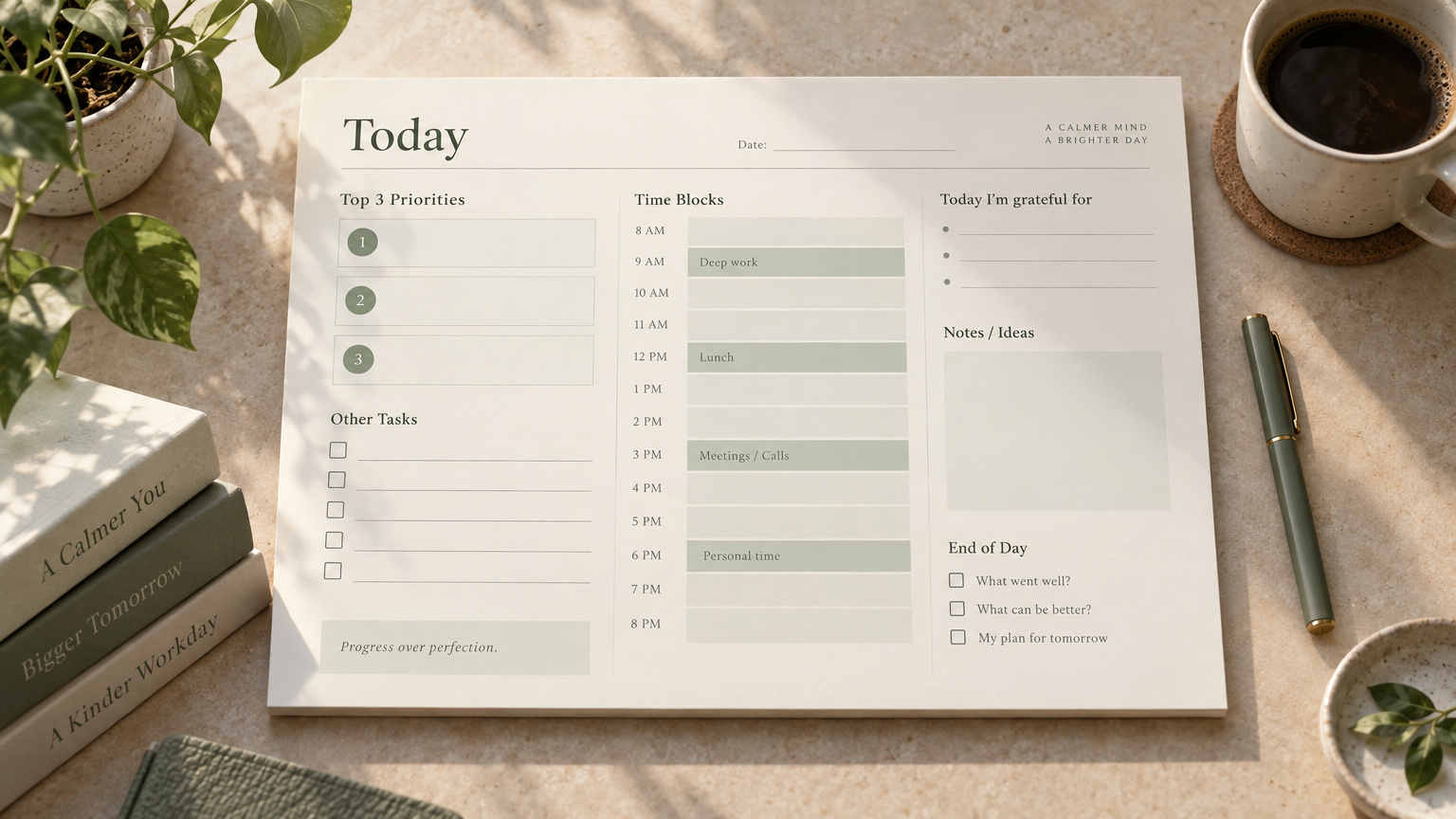 Lazy Productivity Planner | ADHD-Friendly Task Manager, Weekly Reset & Simple Li