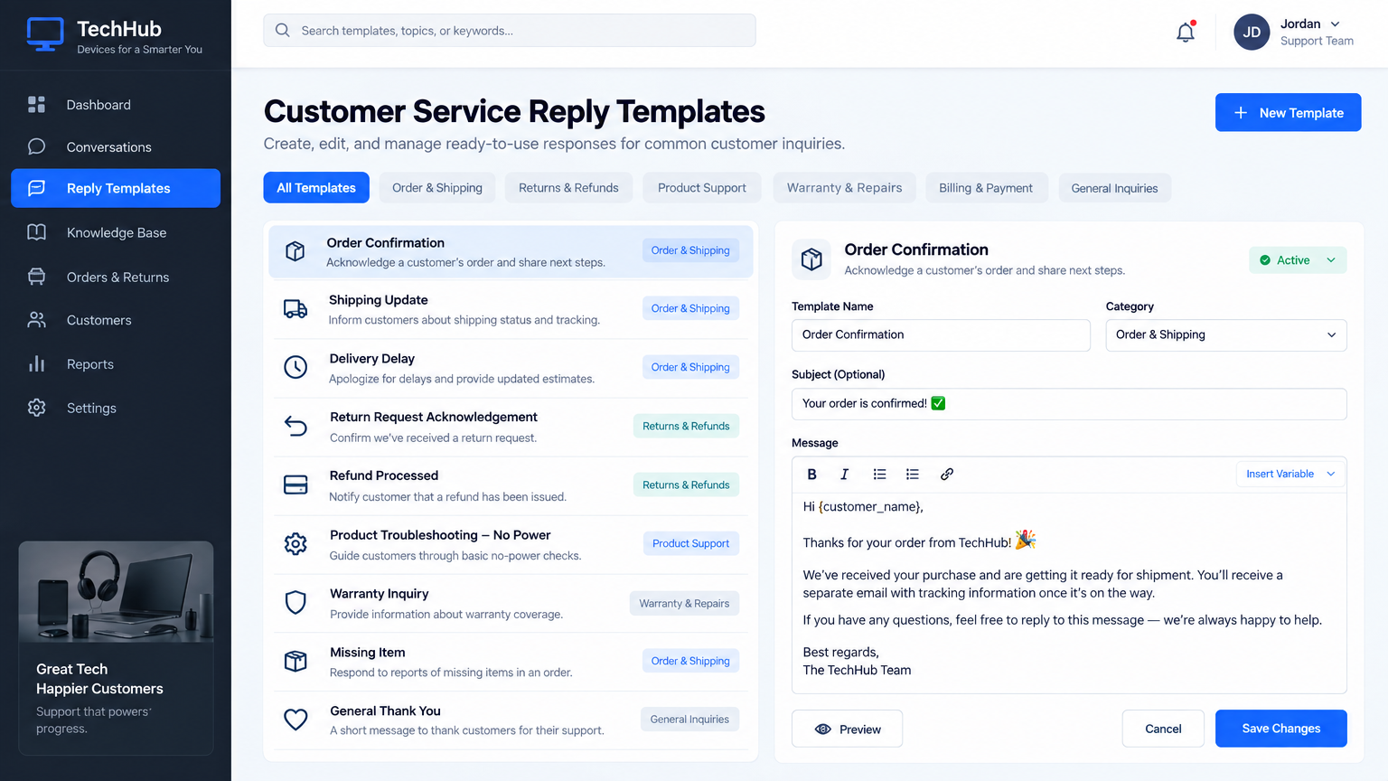 Store Reply Kit for Tech Shops — Basic