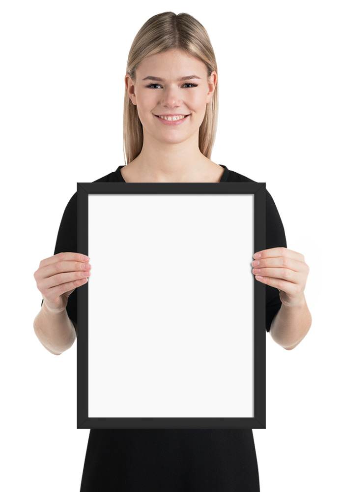 Framed Matte Poster — Black, 12″×16″