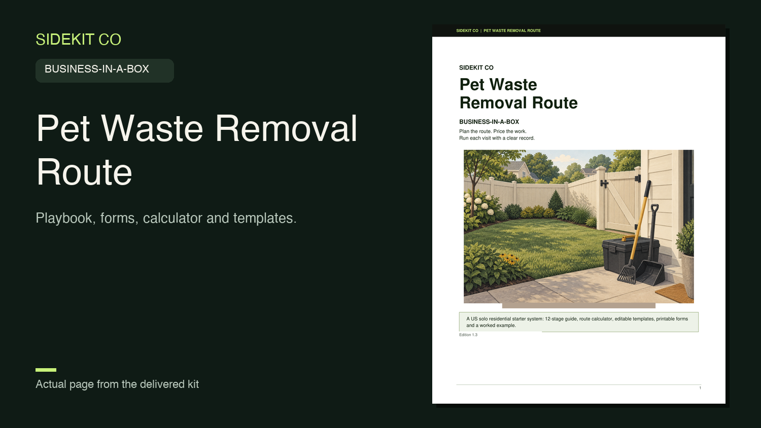 Pet Waste Removal Route Business-in-a-Box