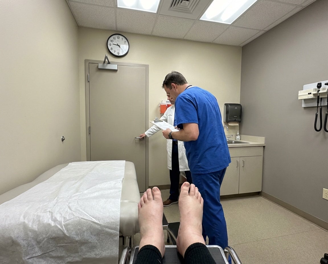 Doctor and patient during a short appointment