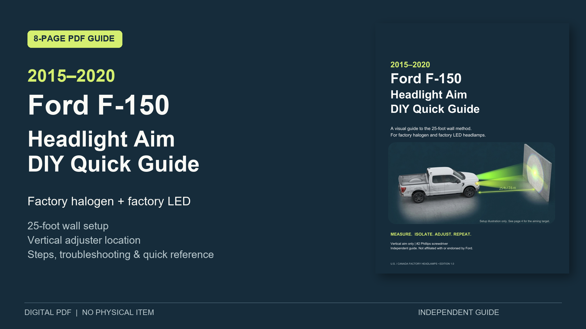 2015–2020 Ford F-150 Headlight Aim DIY Quick Guide