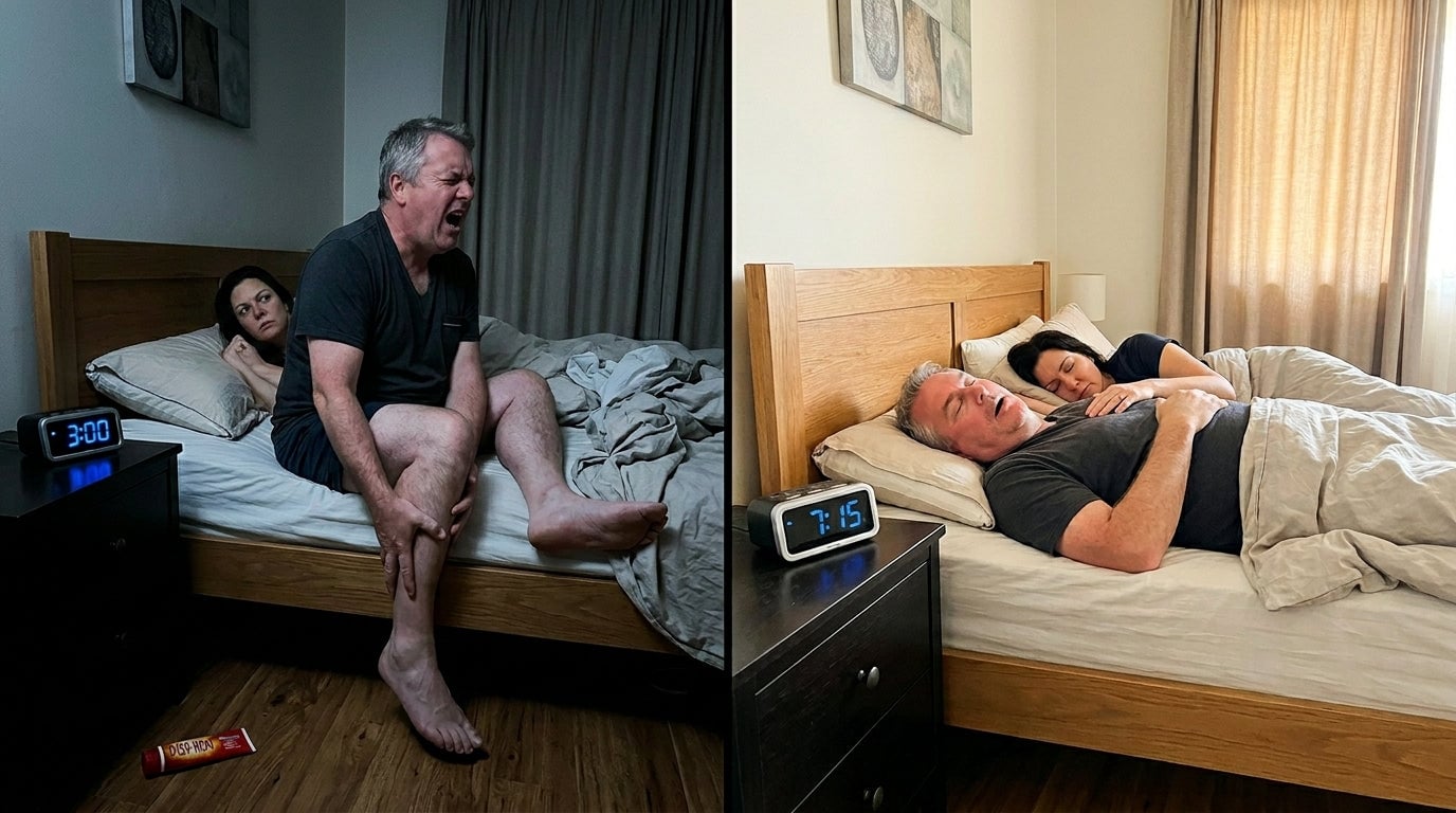 Woman lying awake worried