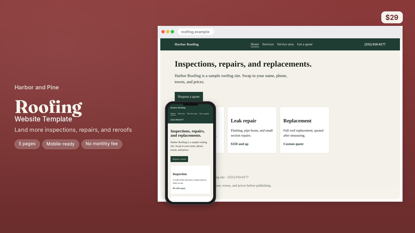 Roofing Website Template