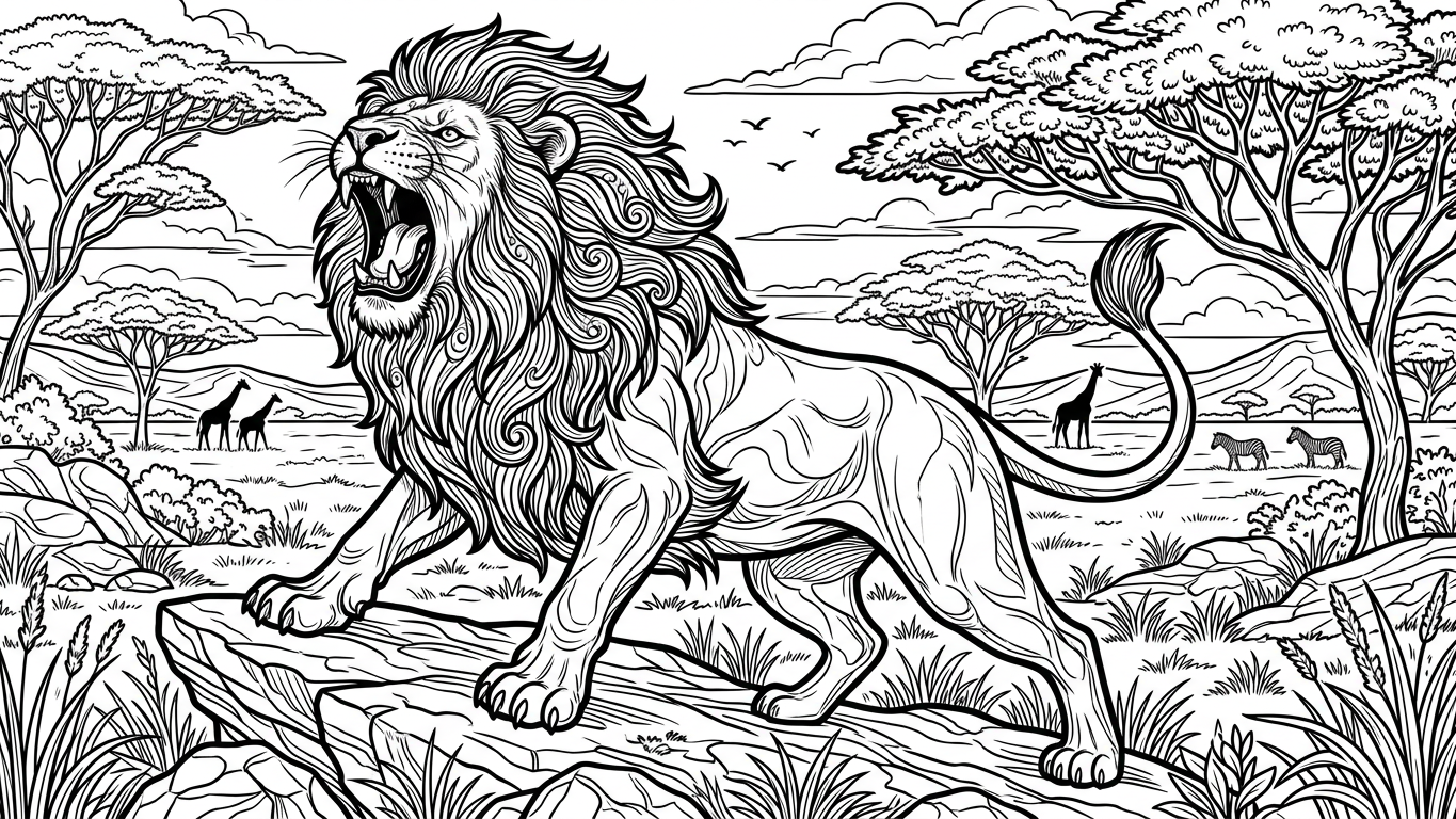 Lion Coloring Pages for Kids