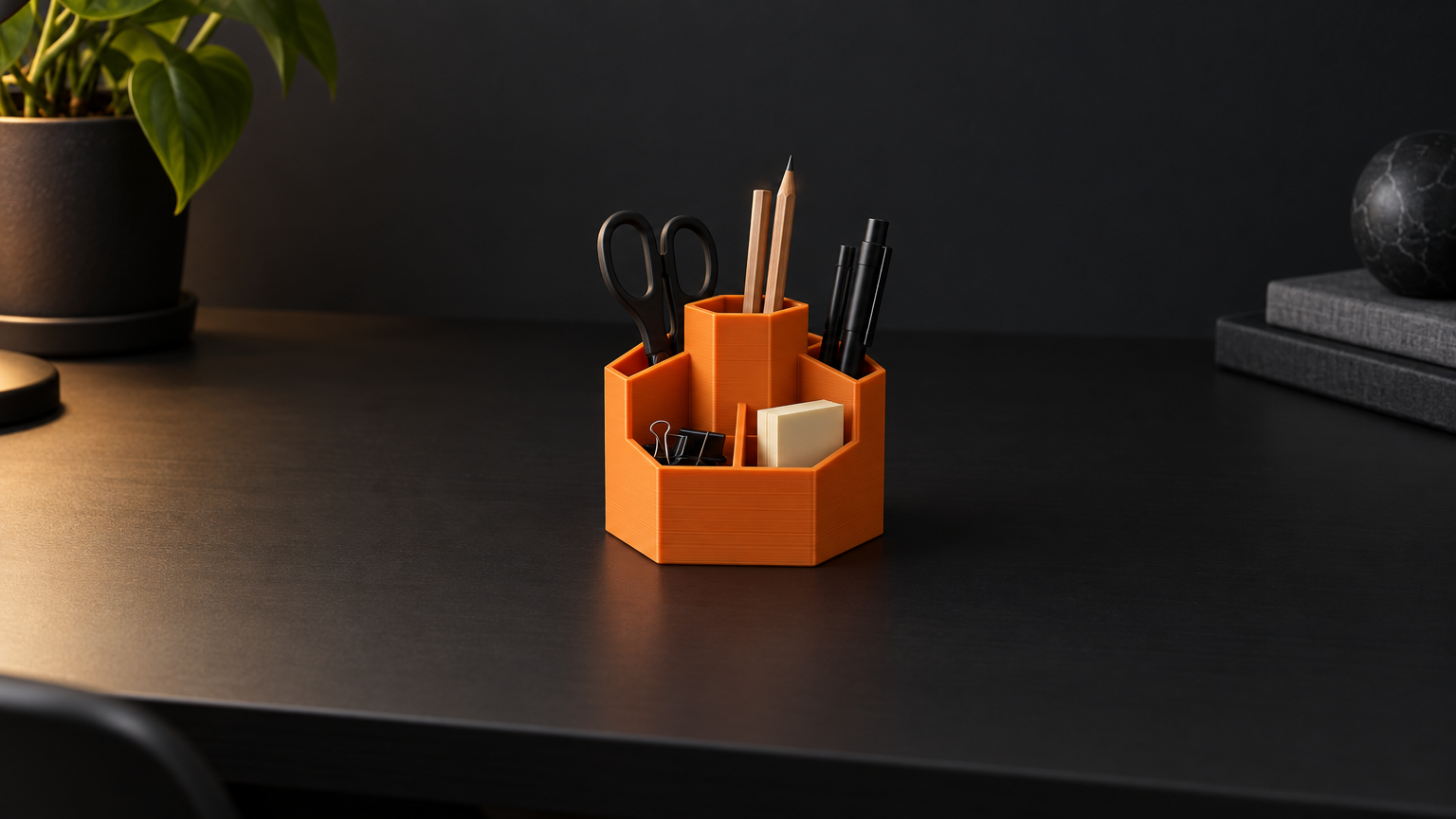 Hex Desk Caddy - Print-Ready STL