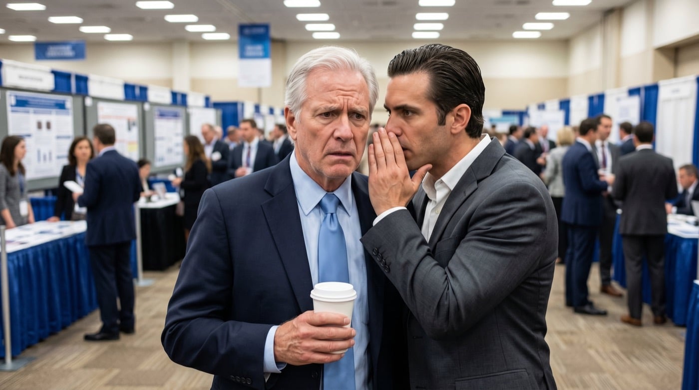 Two men talking