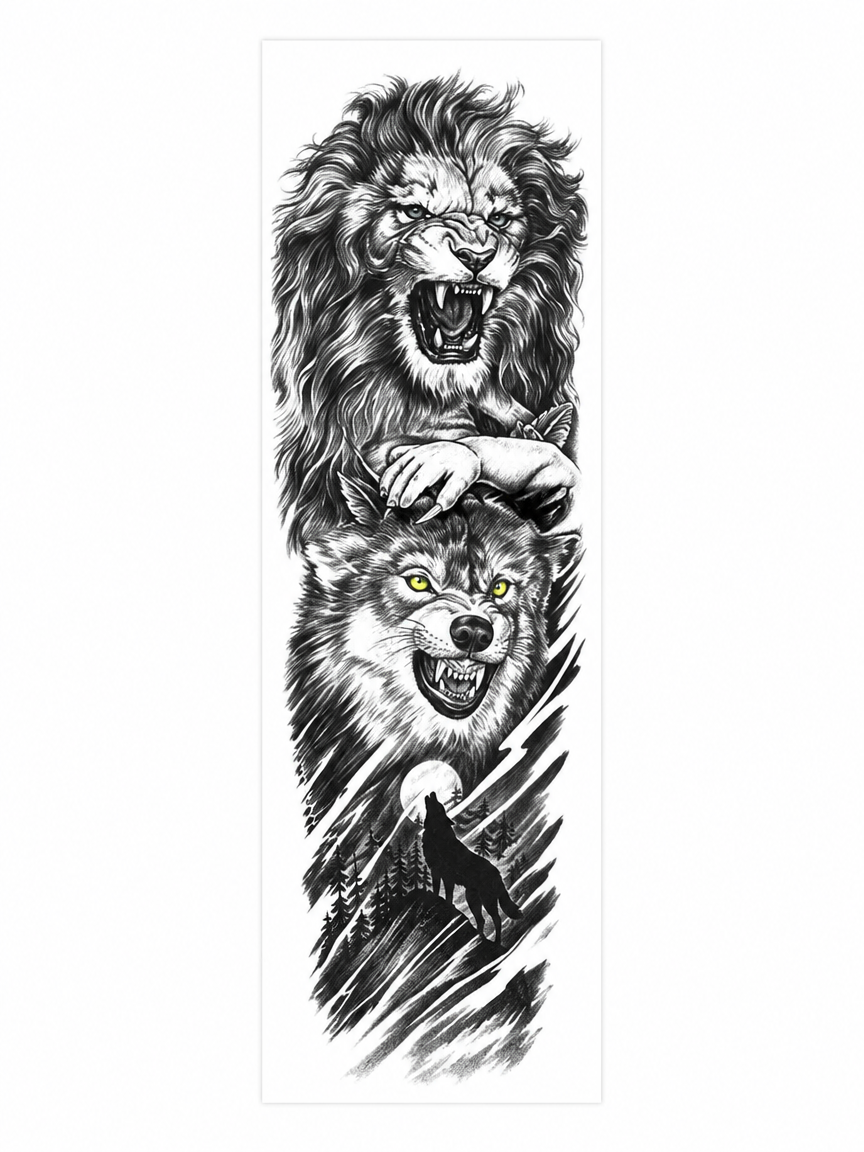 Lion Wolf Full Sleeve