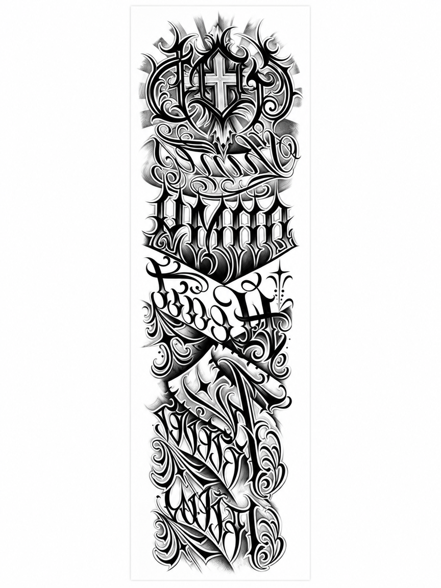 Lettering Cross Full Sleeve