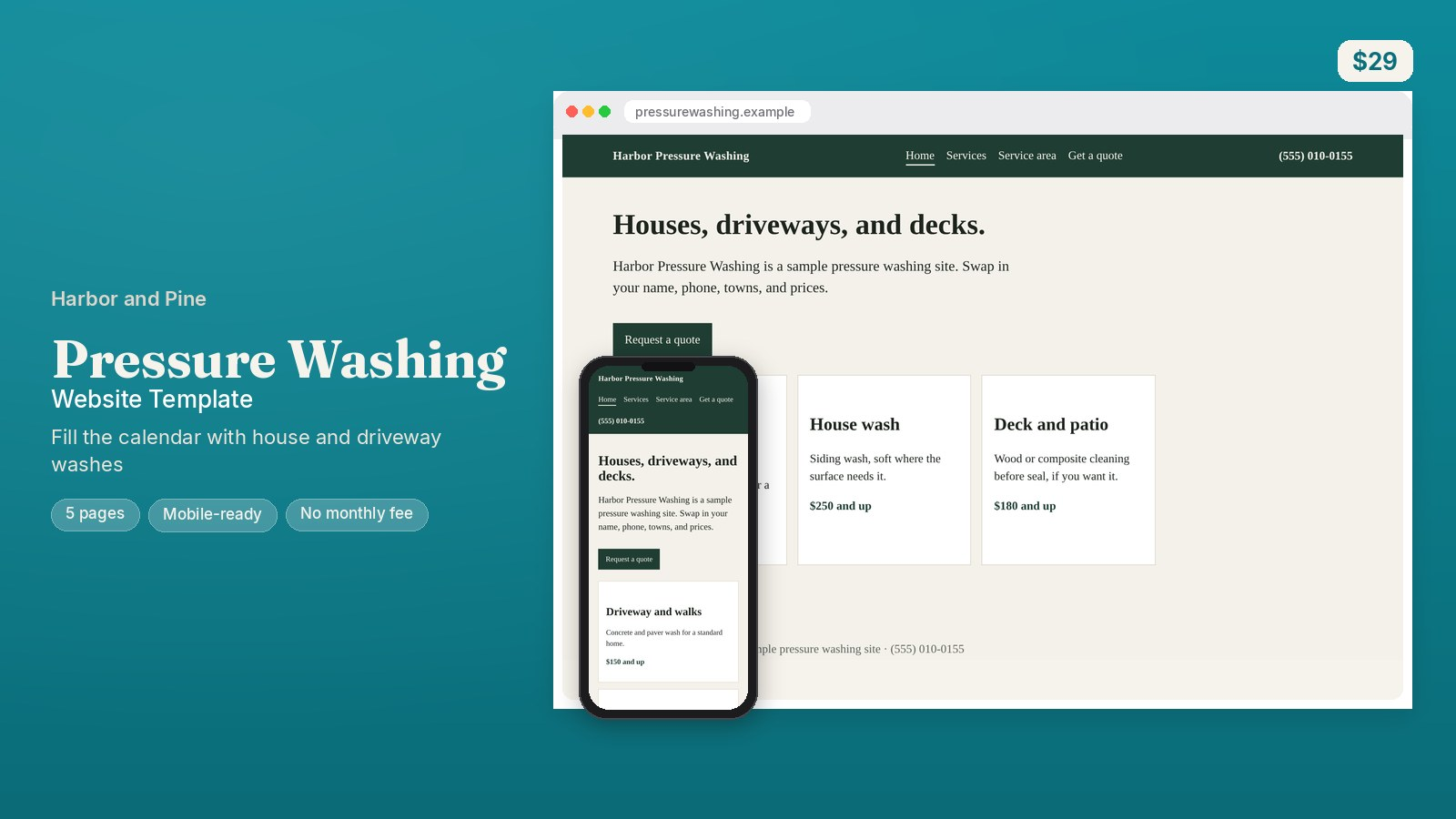 Pressure Washing Website Template