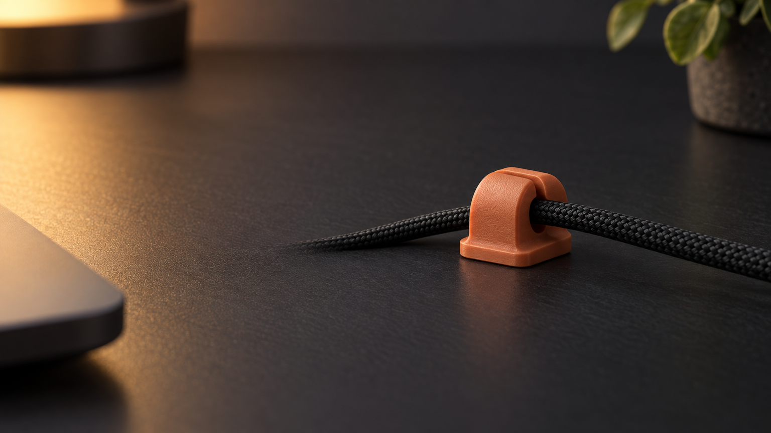 Desk Cable Clip — Print-Ready STL