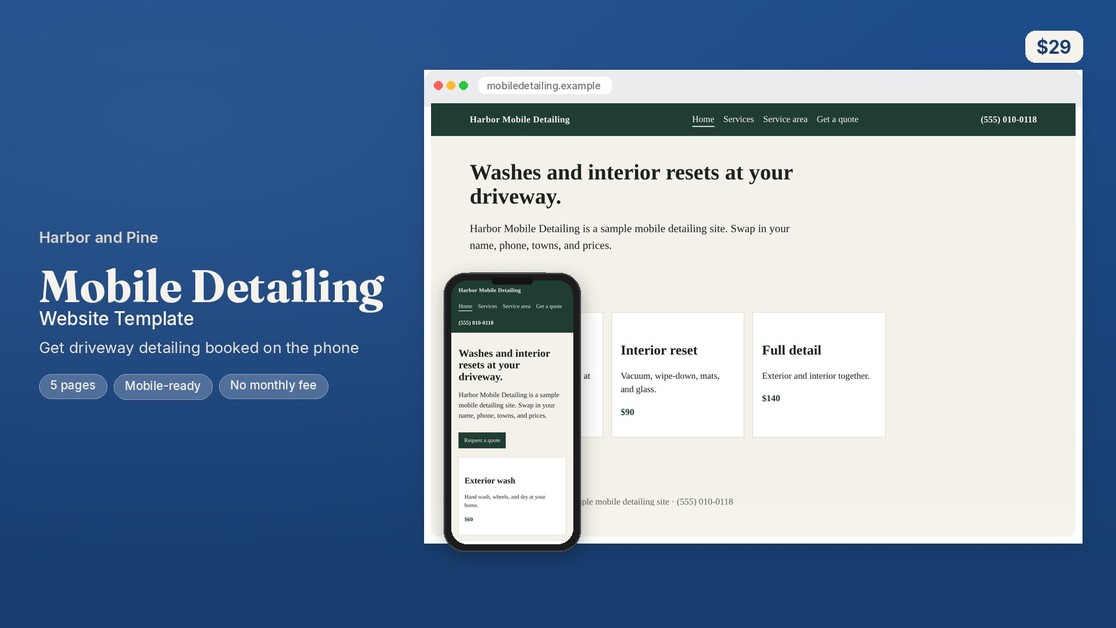 Mobile Detailing Website Template