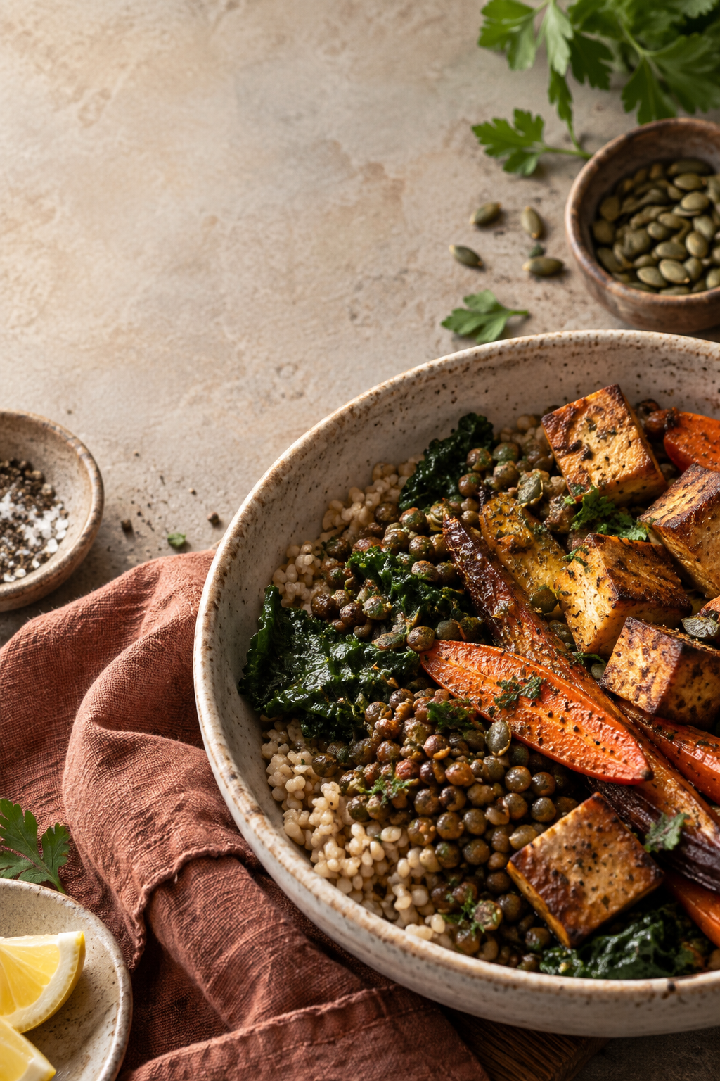 Seven Filling Vegan Dinners—Planned Without Salad Defaults