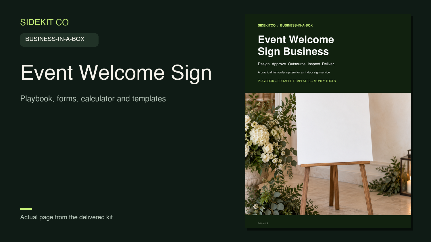Event Welcome Sign Business-in-a-Box