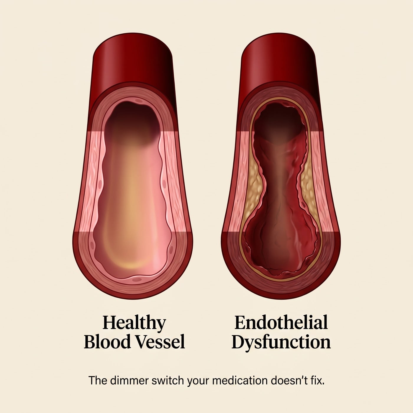 Illustration of a relaxed vs a tight blood vessel