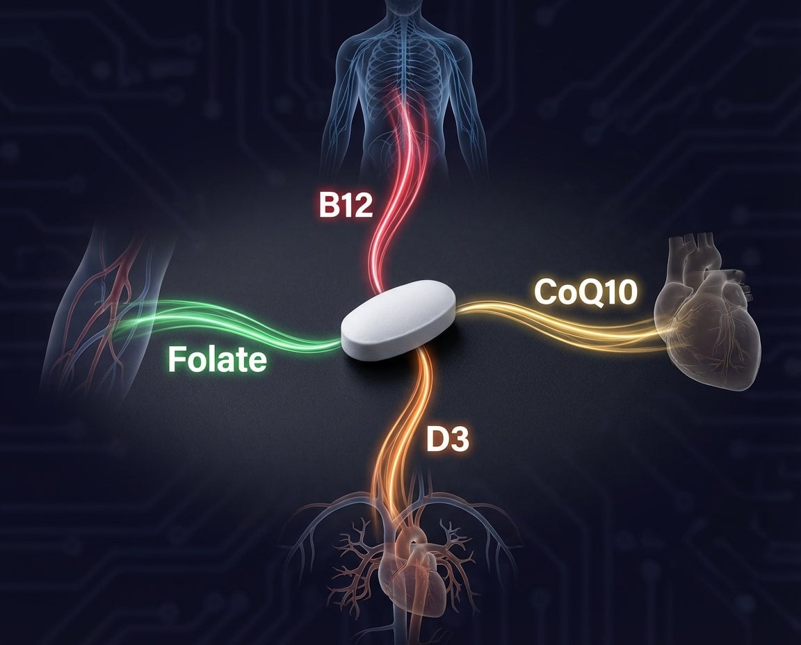 B12, CoQ10, D3, and Folate