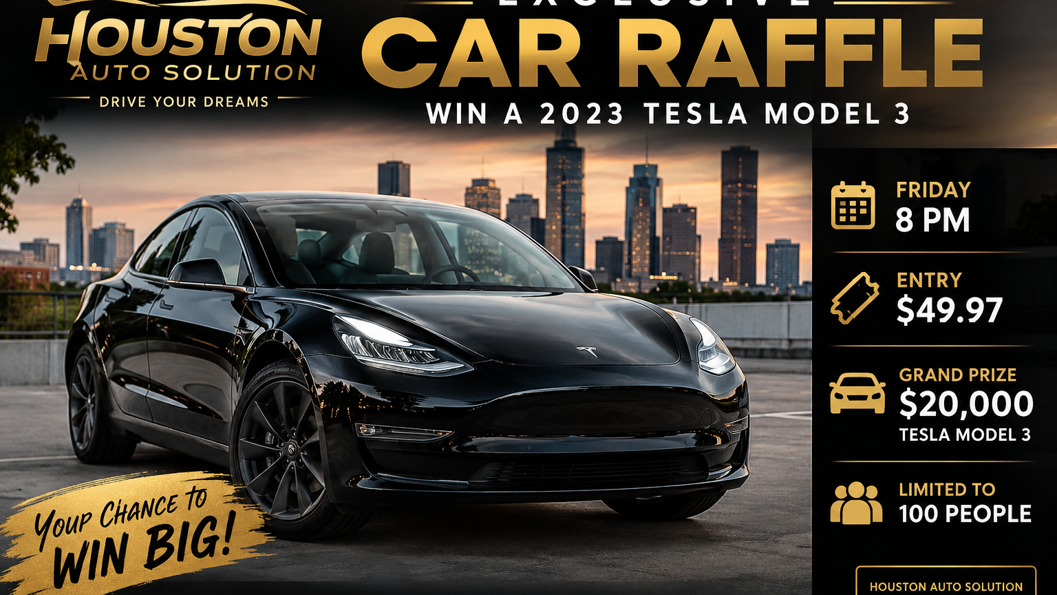 Win $20k car in the raffle!
