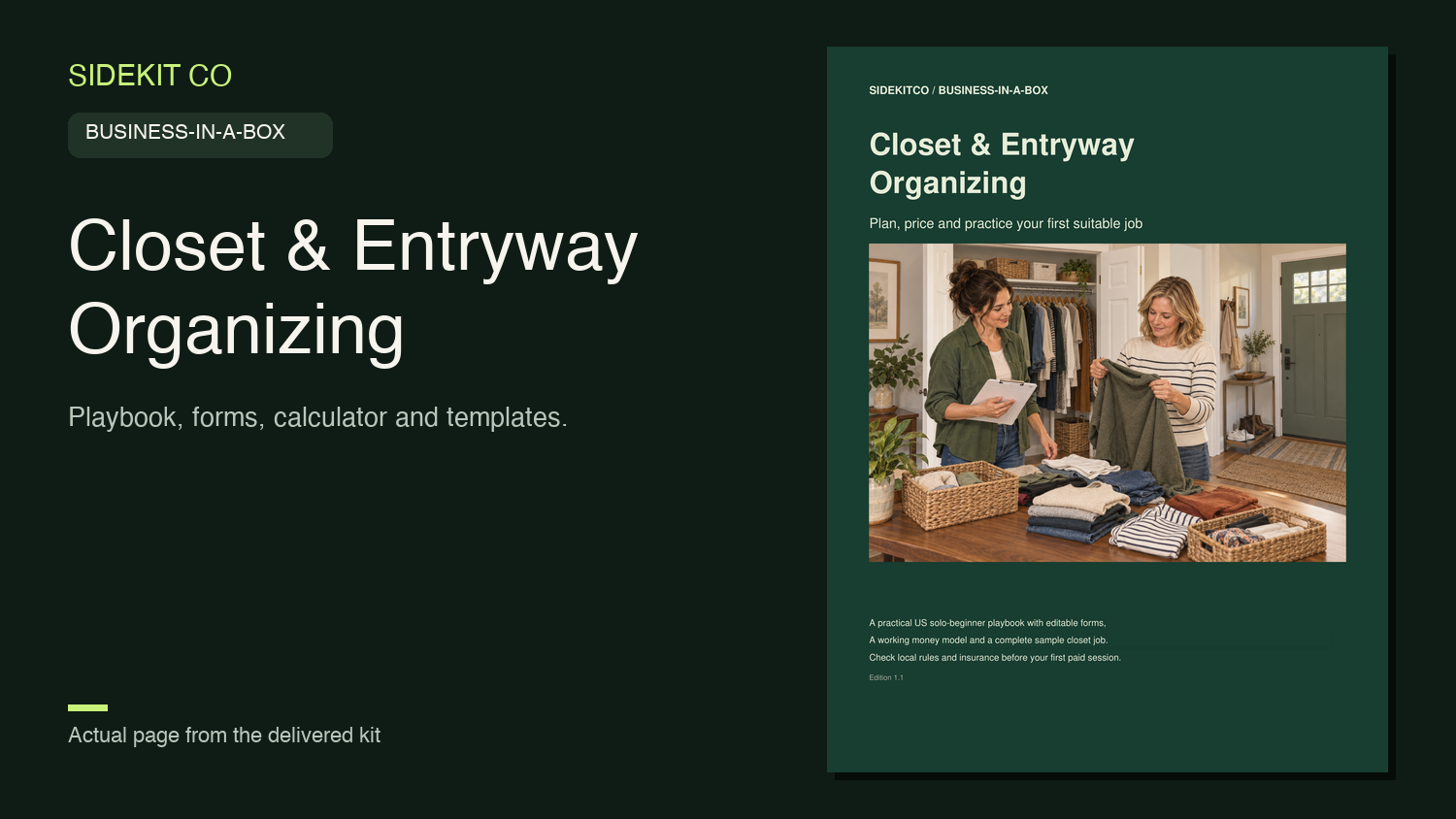 Closet & Entryway Organizing Business-in-a-Box