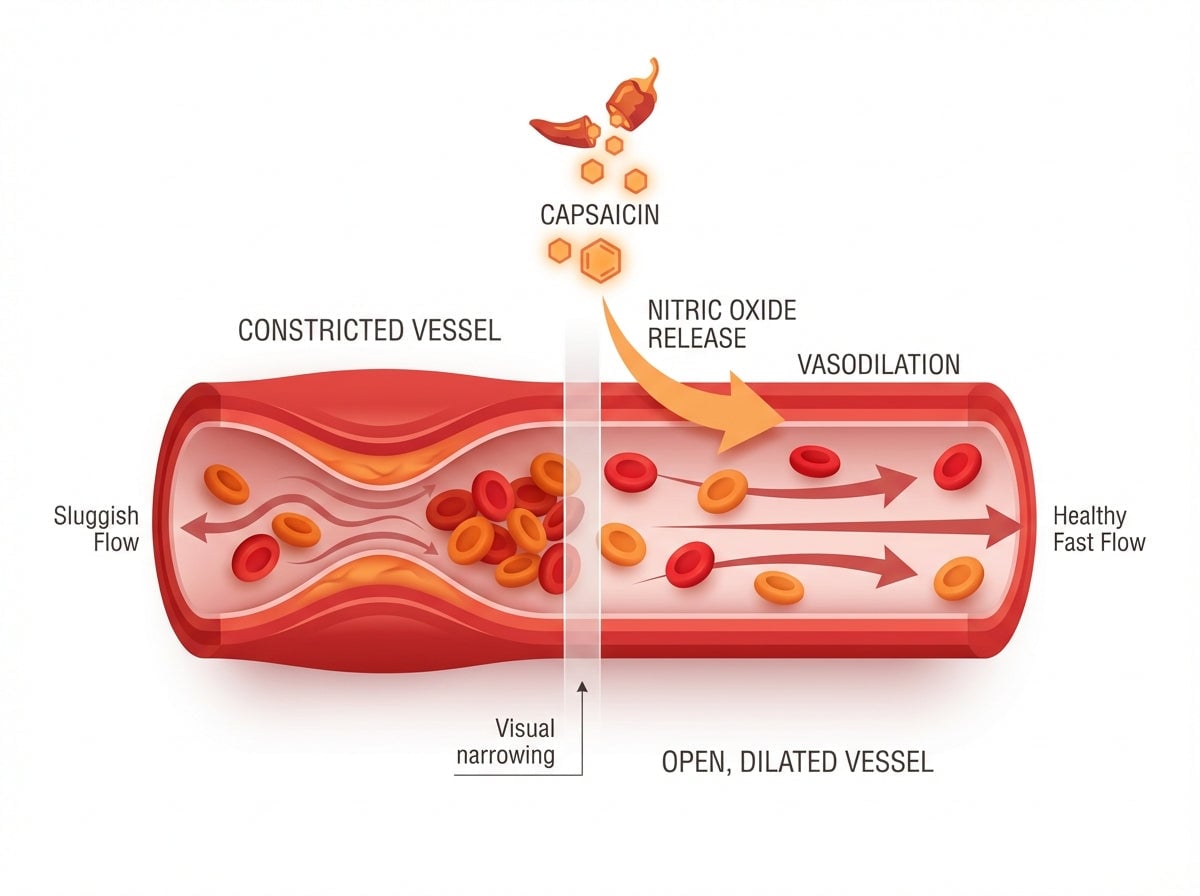 Blood vessel dilation diagram