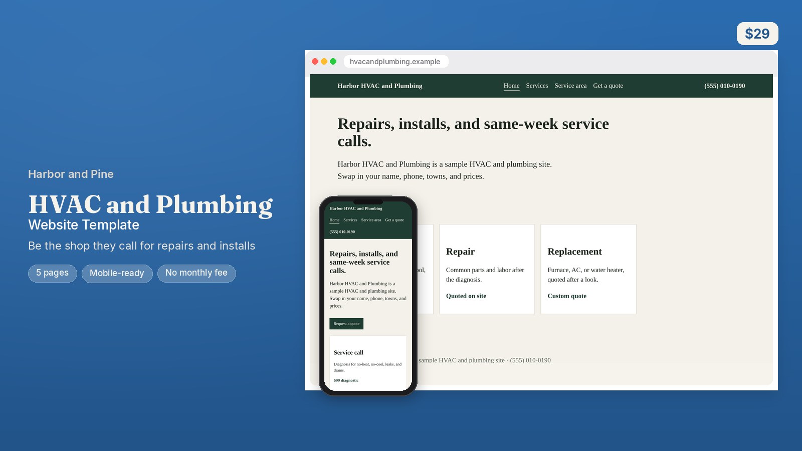 HVAC and Plumbing Website Template