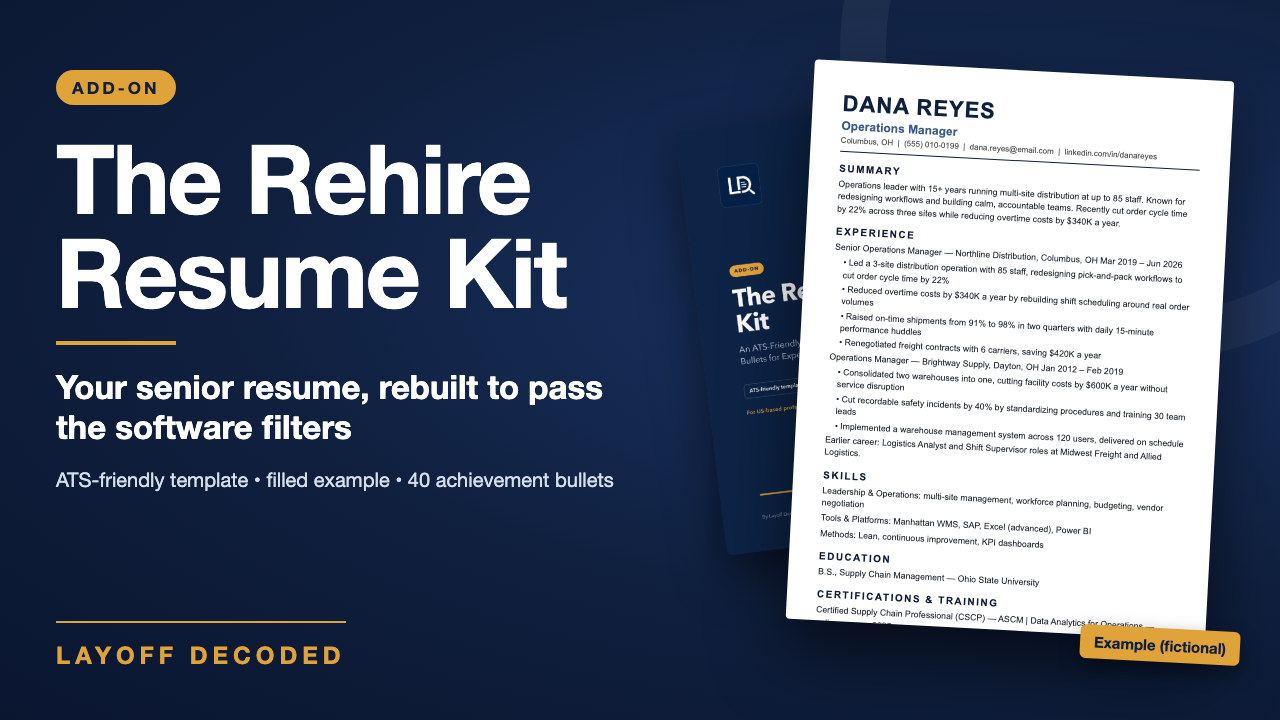 The Rehire Resume Kit — ATS-Friendly Template + 40 Achievement Bullets