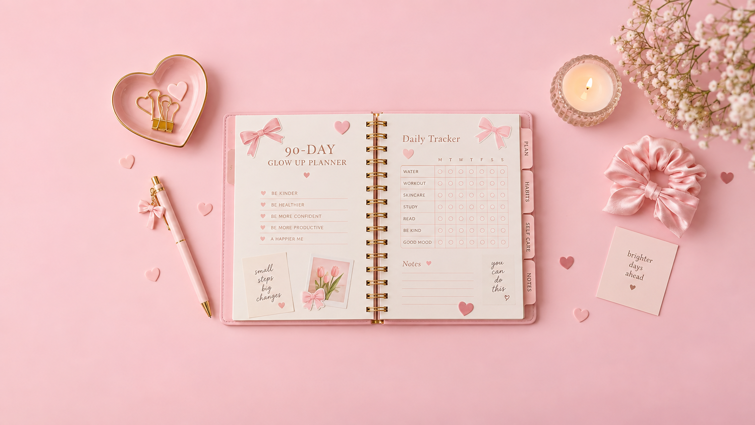 The 90-Day Glow Up Planner For School Girls