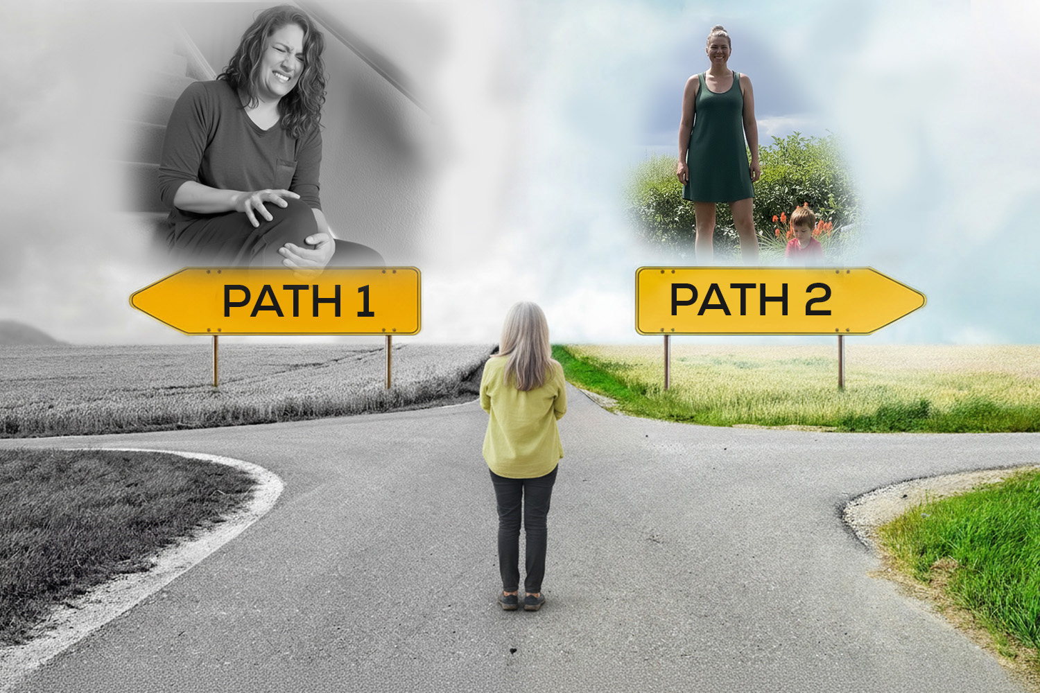 Two paths choice illustration