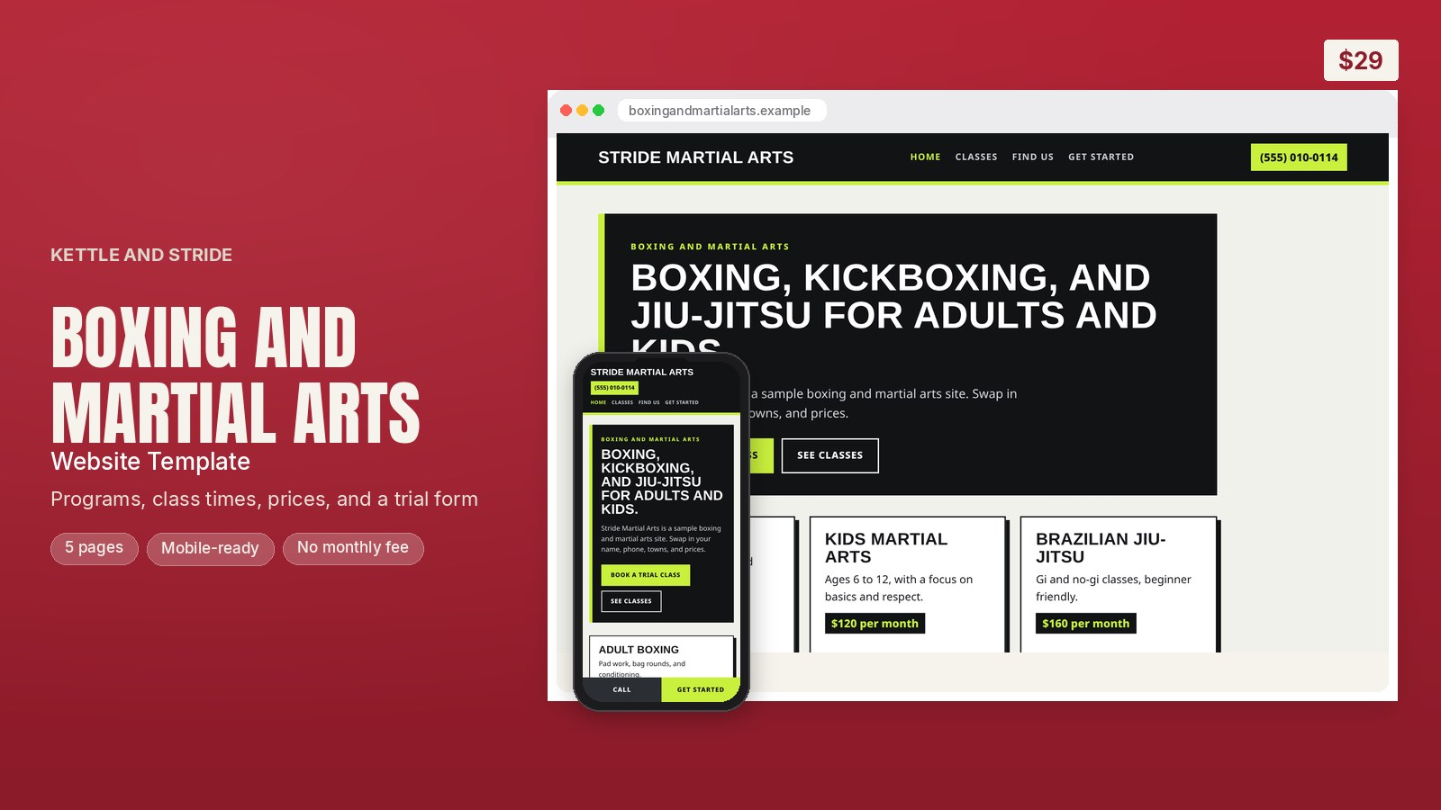 Boxing and Martial Arts Website Template