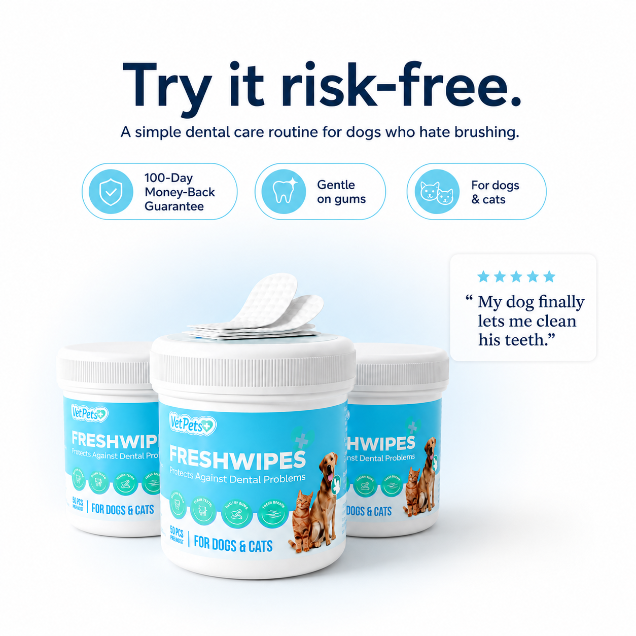 FreshWipes - The 30-Second Routine That Finally Removes Dog Plaque