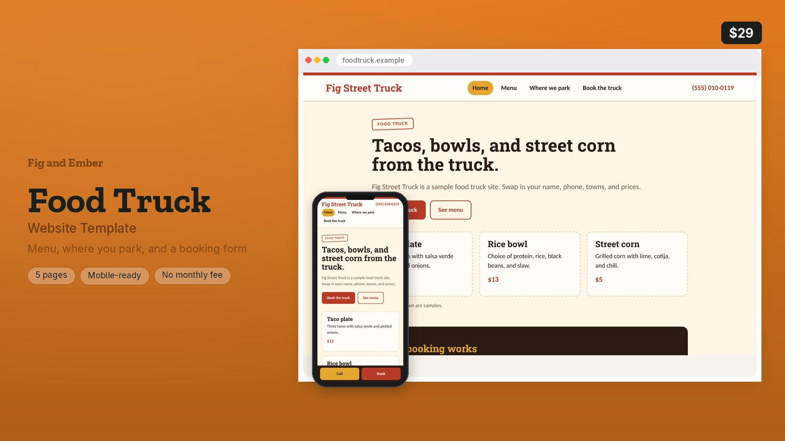 Food Truck Website Template