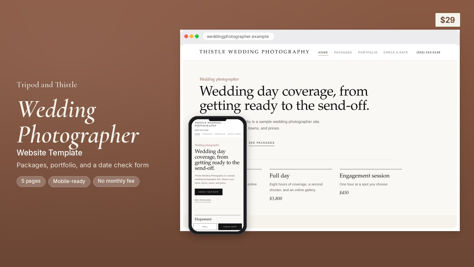 Wedding Photographer Website Template