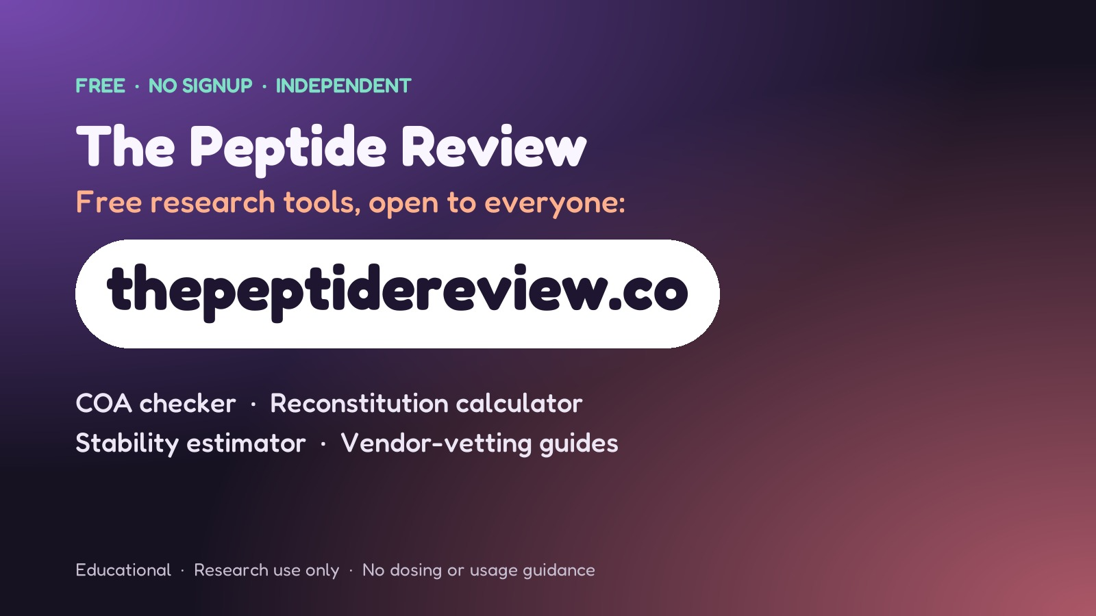 The Peptide Review Research Hub