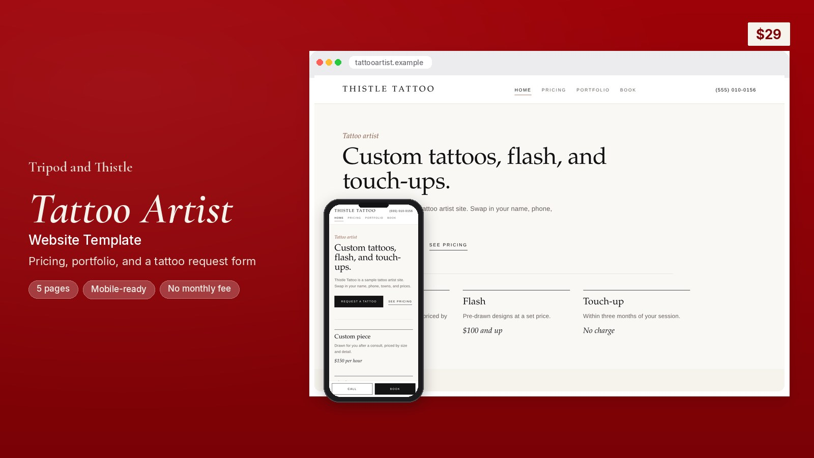 Tattoo Artist Website Template