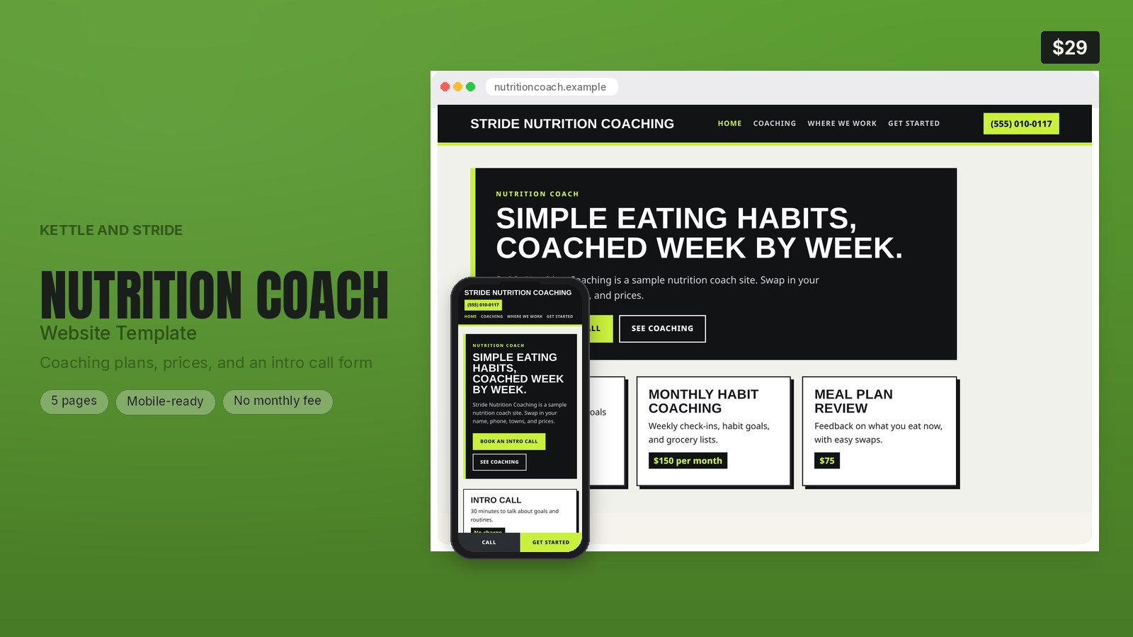Nutrition Coach Website Template