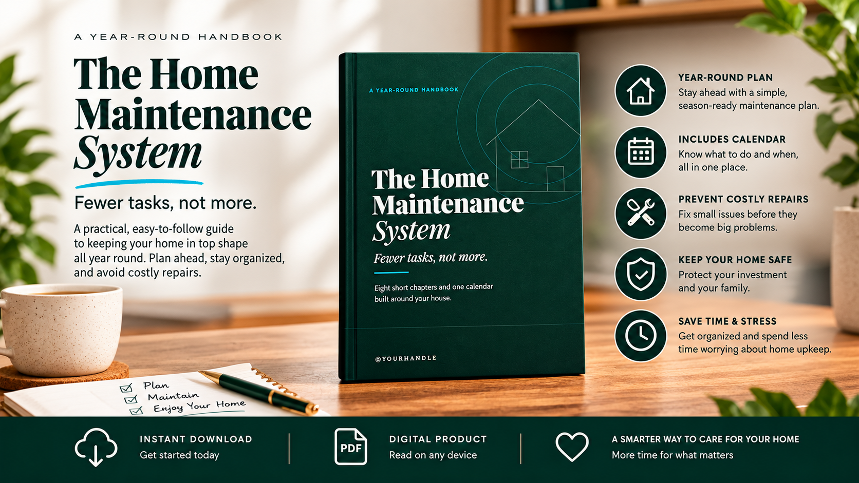 Home Maintenance Planner & Checklist Bundle