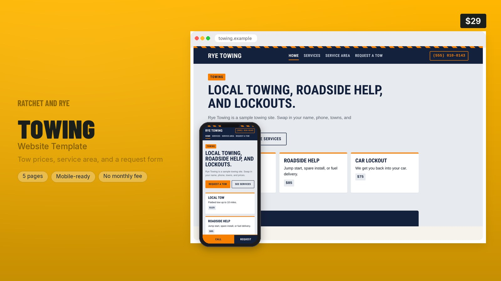 Towing Website Template
