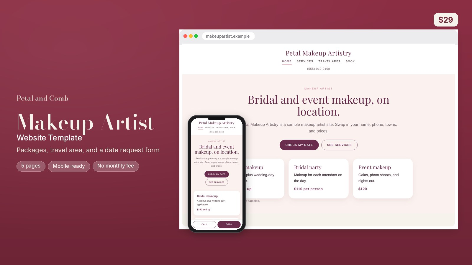 Makeup Artist Website Template