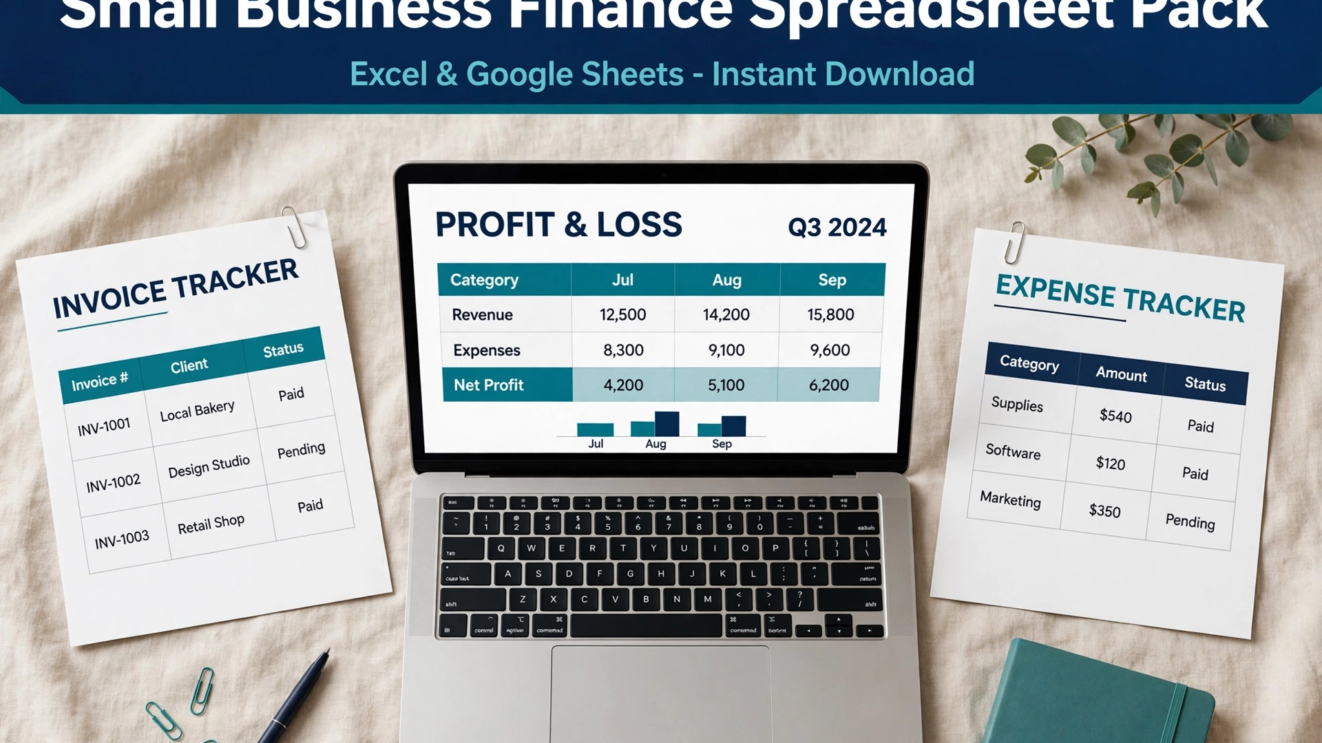 Small Business Finance Spreadsheet Pack