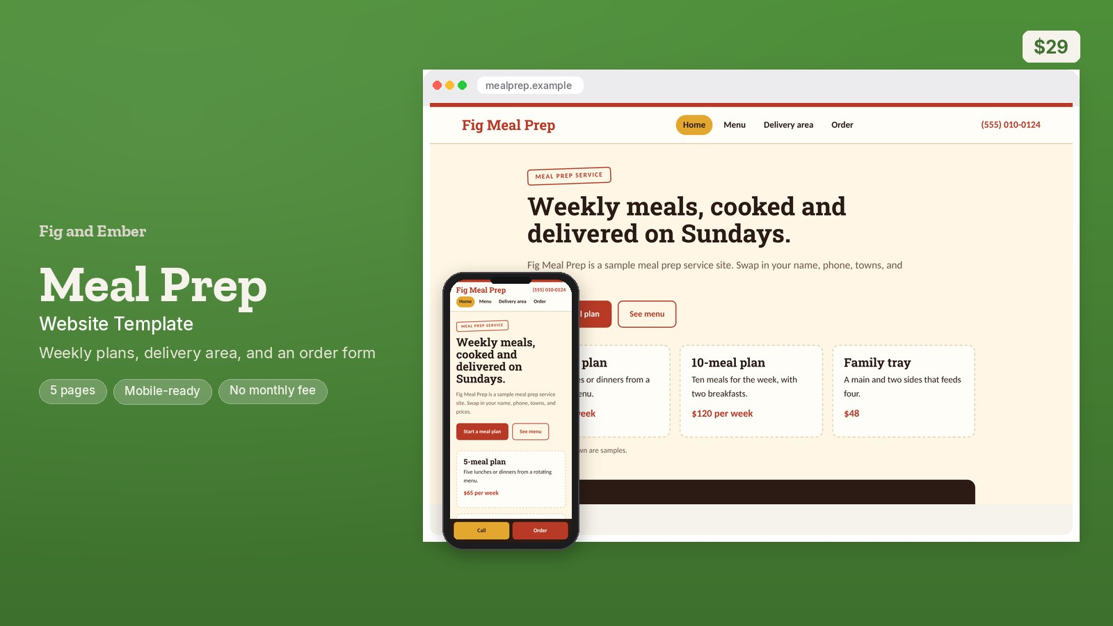 Meal Prep Website Template