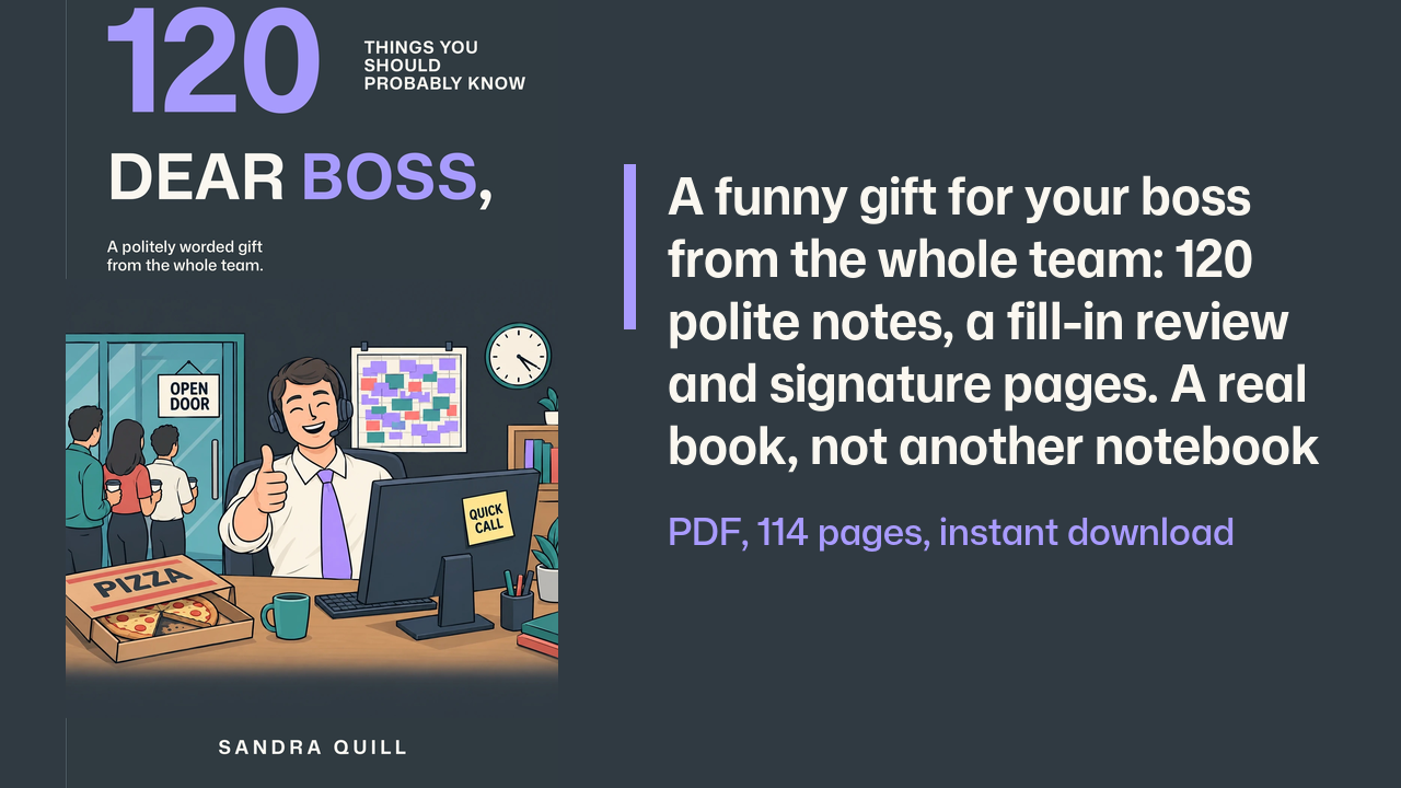 Dear Boss: Funny Gift for Your Boss From the Team (PDF Book)