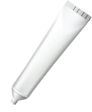 A blank white squeeze tube with a cap.