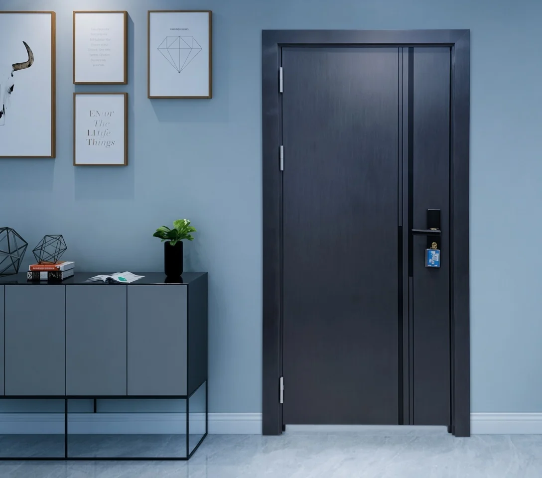 Modern Thermal-Break Aluminum & Solid Wood Security Entry Door