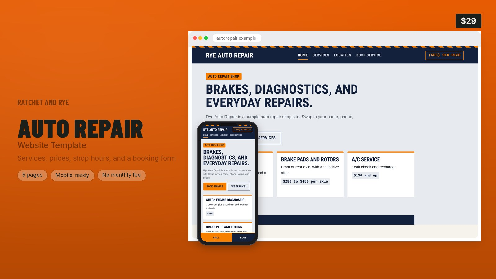 Auto Repair Website Template
