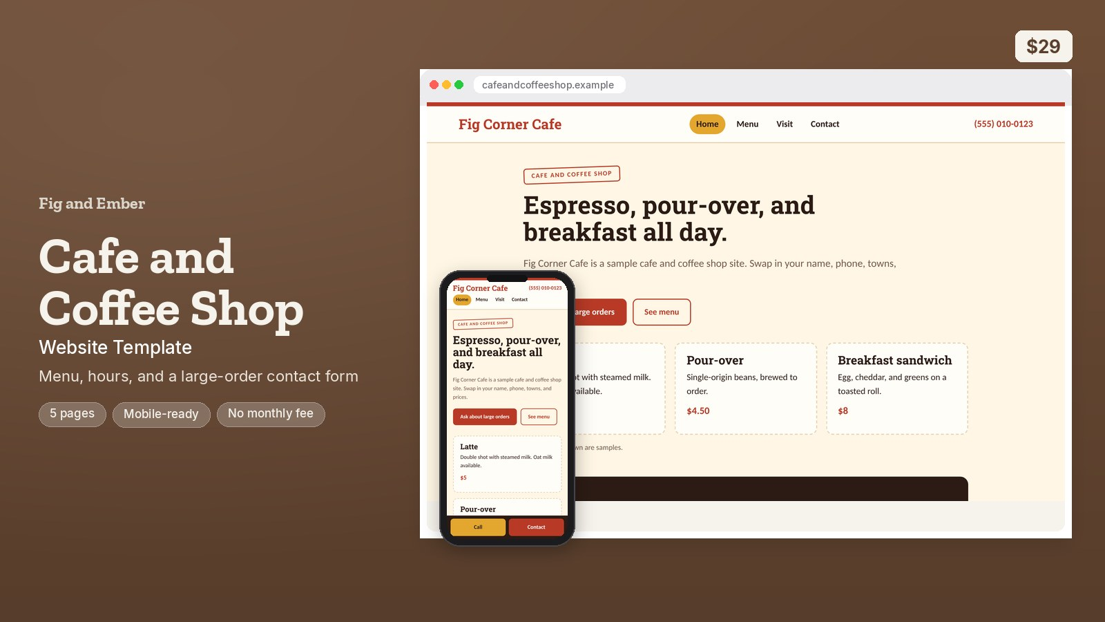 Cafe and Coffee Shop Website Template