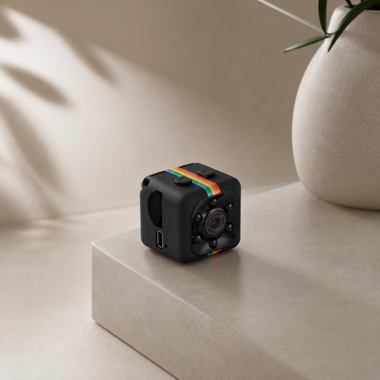 Hidden miniature cube camera